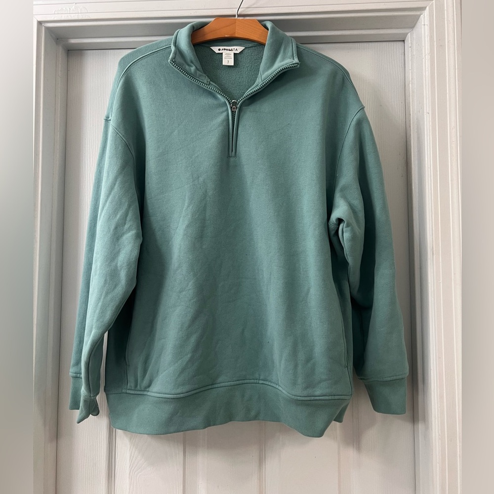 Athleta Teal Quarter Zip Pullover Sweatshirt - Sz Small